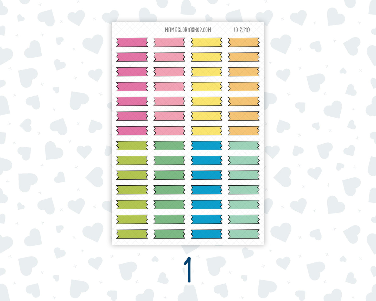 Color Pop 1 Inch Banners Sticker Sheet | Planner Flag Stickers | Functional Planner Stickers | Weekly Planner Labels