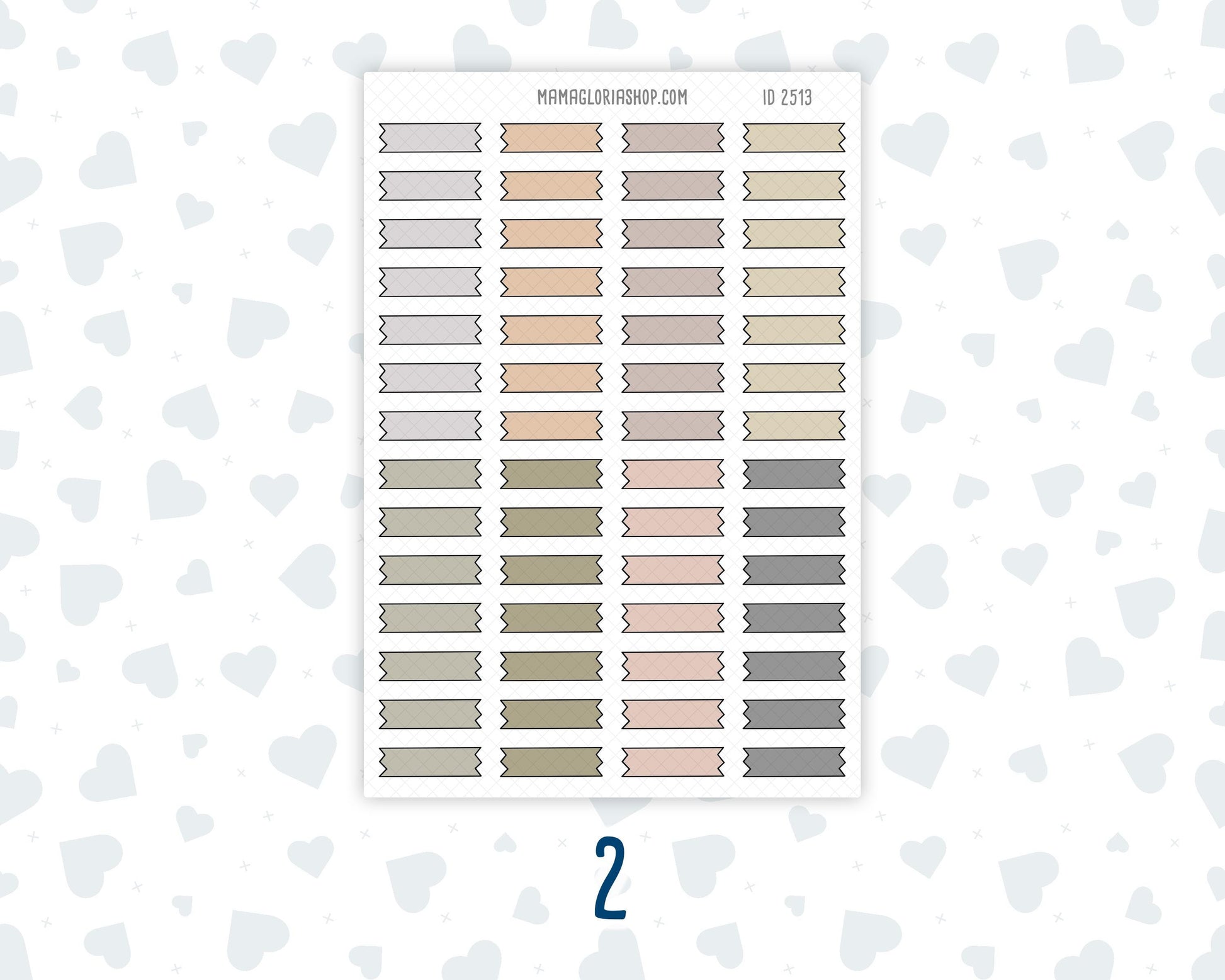 Wild Sage & Muted Slate 1 Inch Banners Sticker Sheet | Planner Flag Stickers | Functional Planner Stickers | Weekly Planner Labels