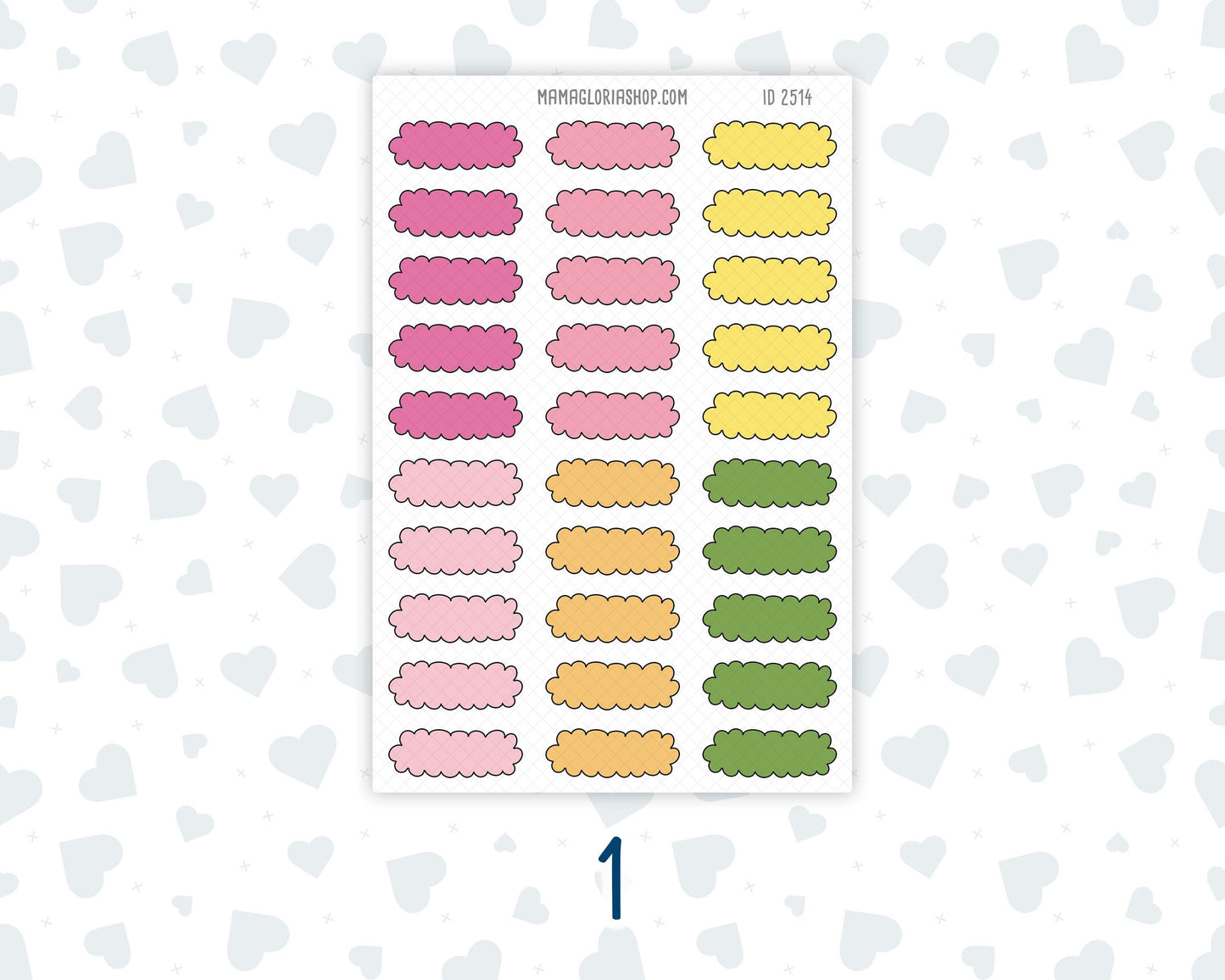 Color Pop 1.3 Inch Scalloped Labels Sticker Sheet | Functional Planner Stickers | Weekly Planner Labels