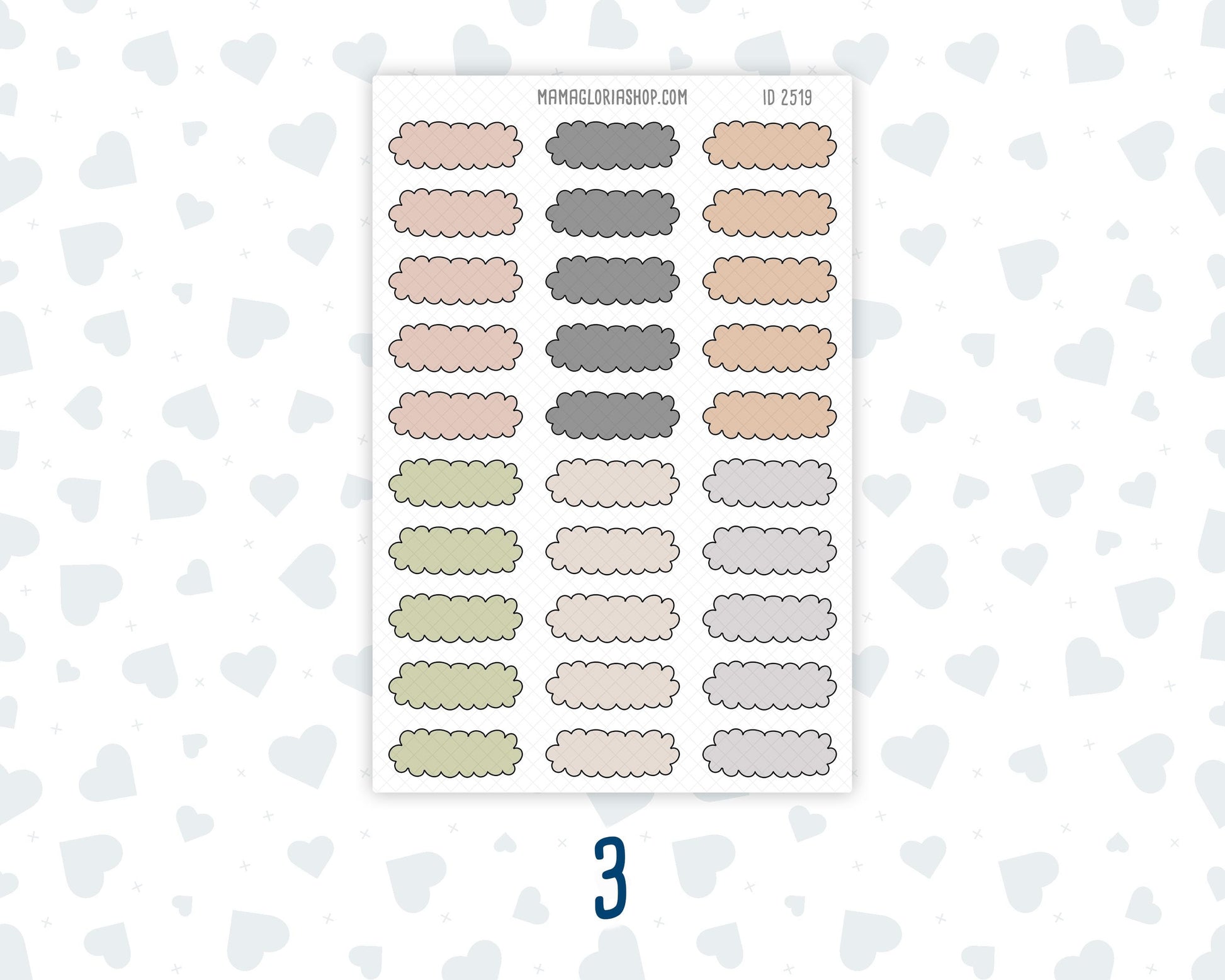Wild Sage & Muted Slate 1.3 Inch Scalloped Labels Sticker Sheet | Functional Planner Stickers | Weekly Planner Labels