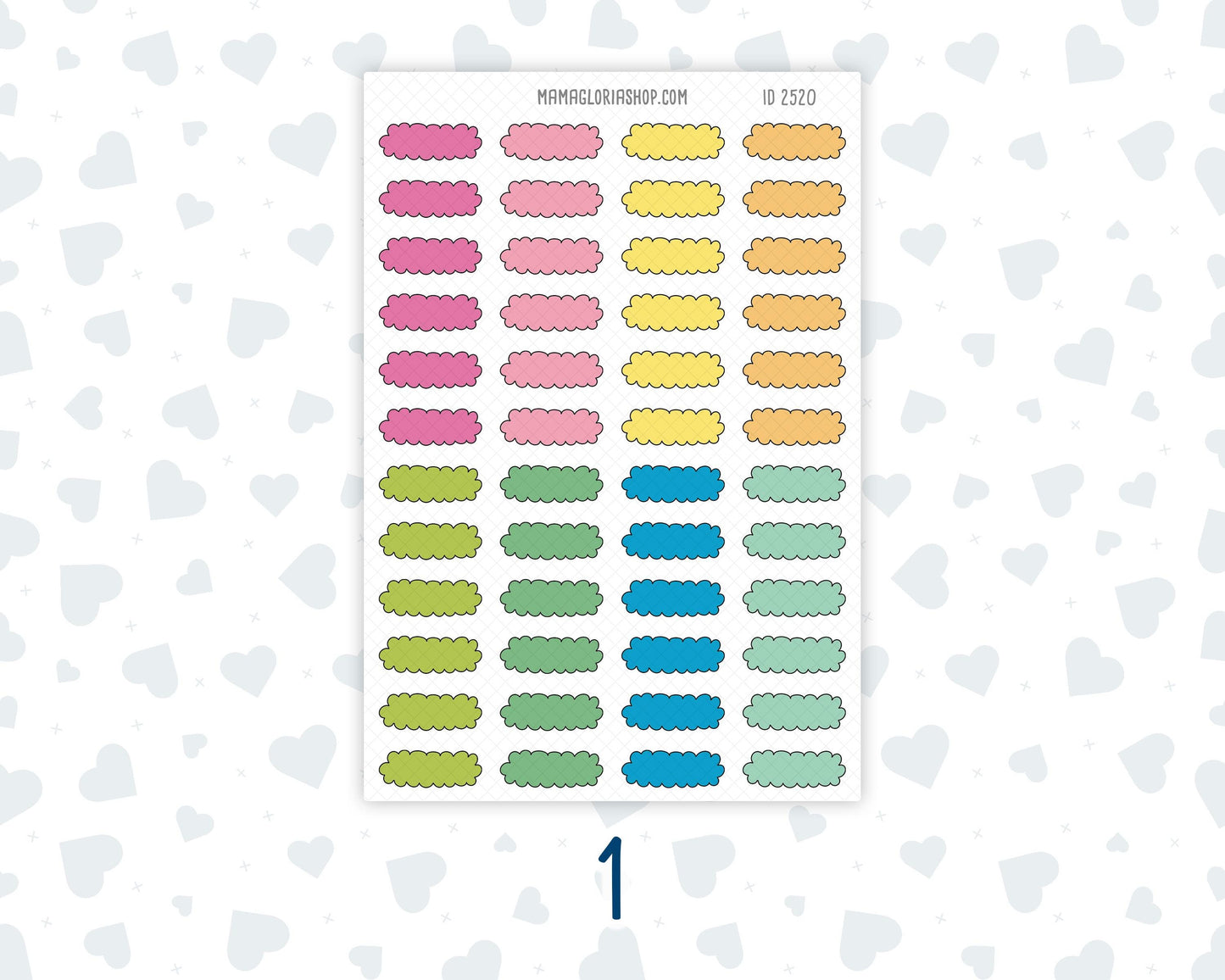 Color Pop 1 Inch Scalloped Labels Sticker Sheet | Functional Planner Stickers | Weekly Planner Labels