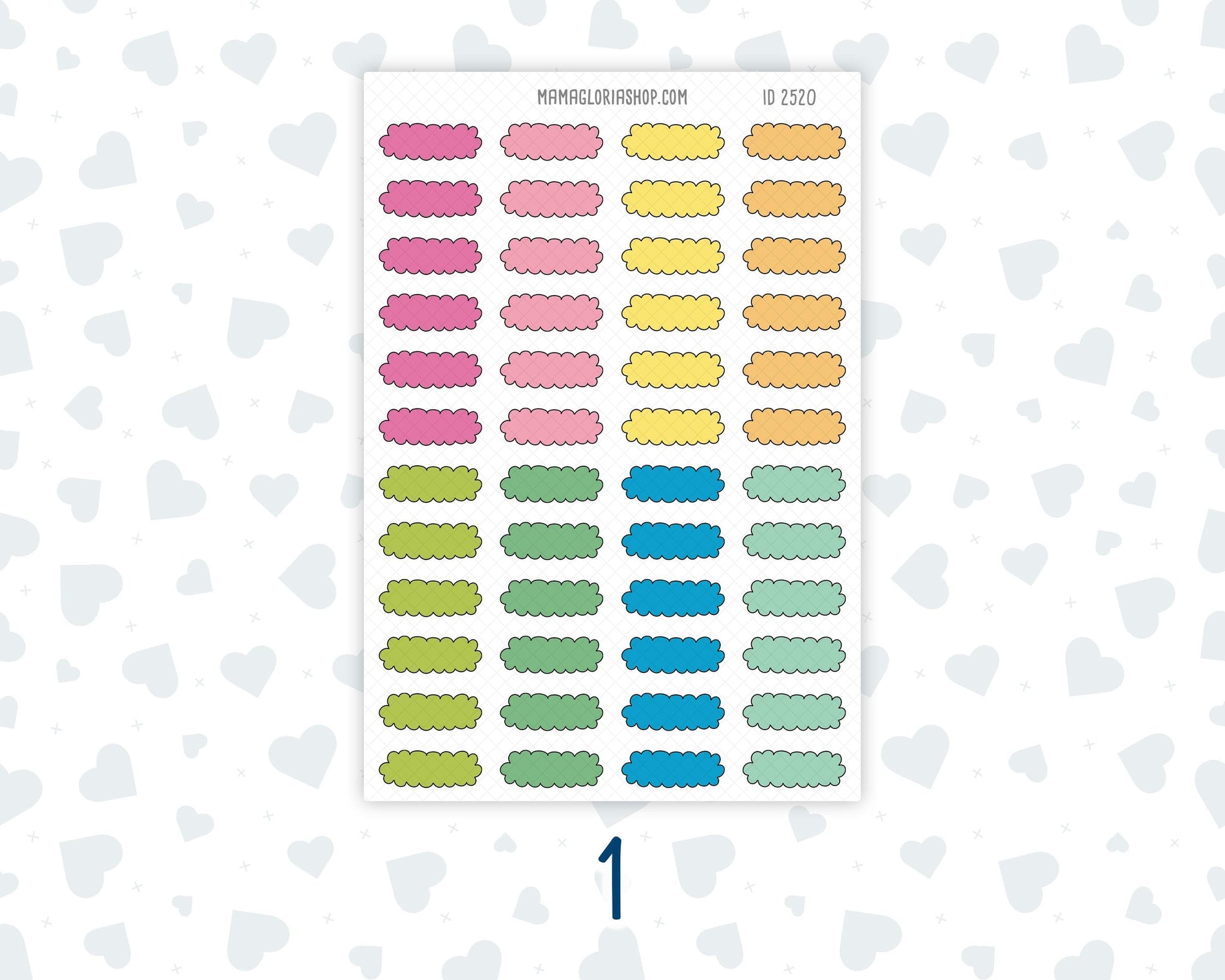 Color Pop 1 Inch Scalloped Labels Sticker Sheet | Functional Planner Stickers | Weekly Planner Labels