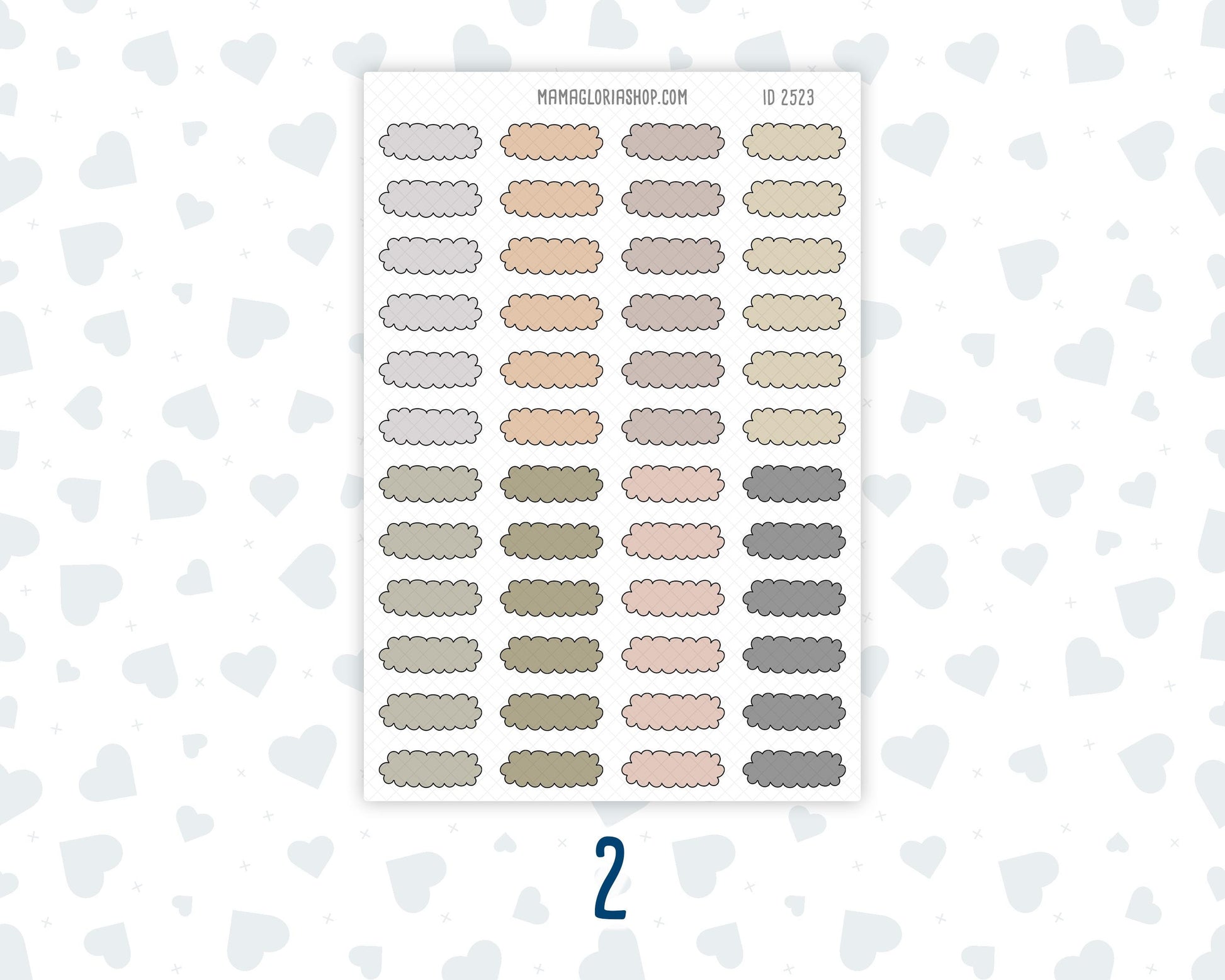 Wild Sage & Muted Slate 1 Inch Scalloped Labels Sticker Sheet | Functional Planner Stickers | Weekly Planner Labels
