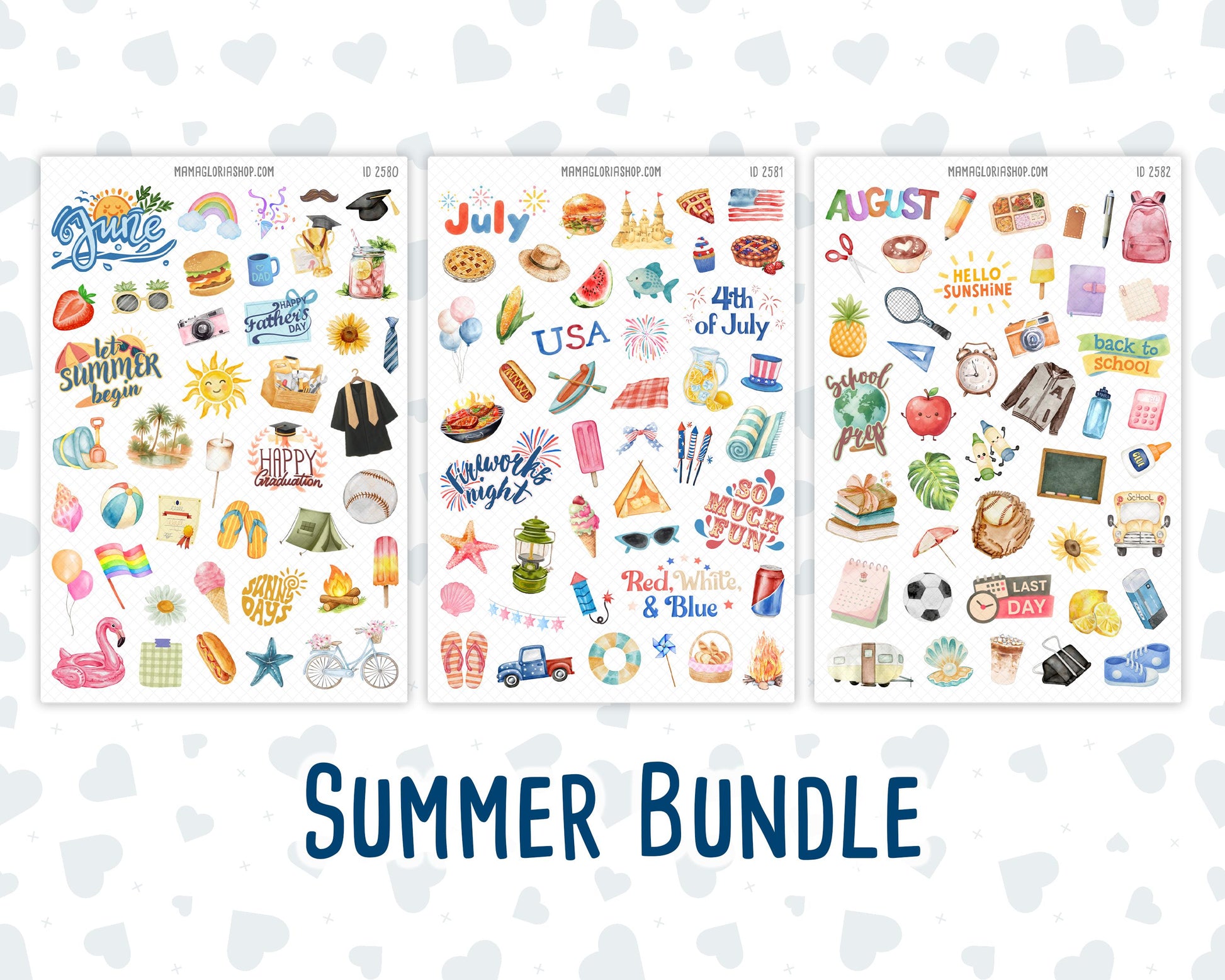 Holiday Planner Stickers Bundle | Monthly Seasonal Sticker Sheets for Planners, Journals & Calendars