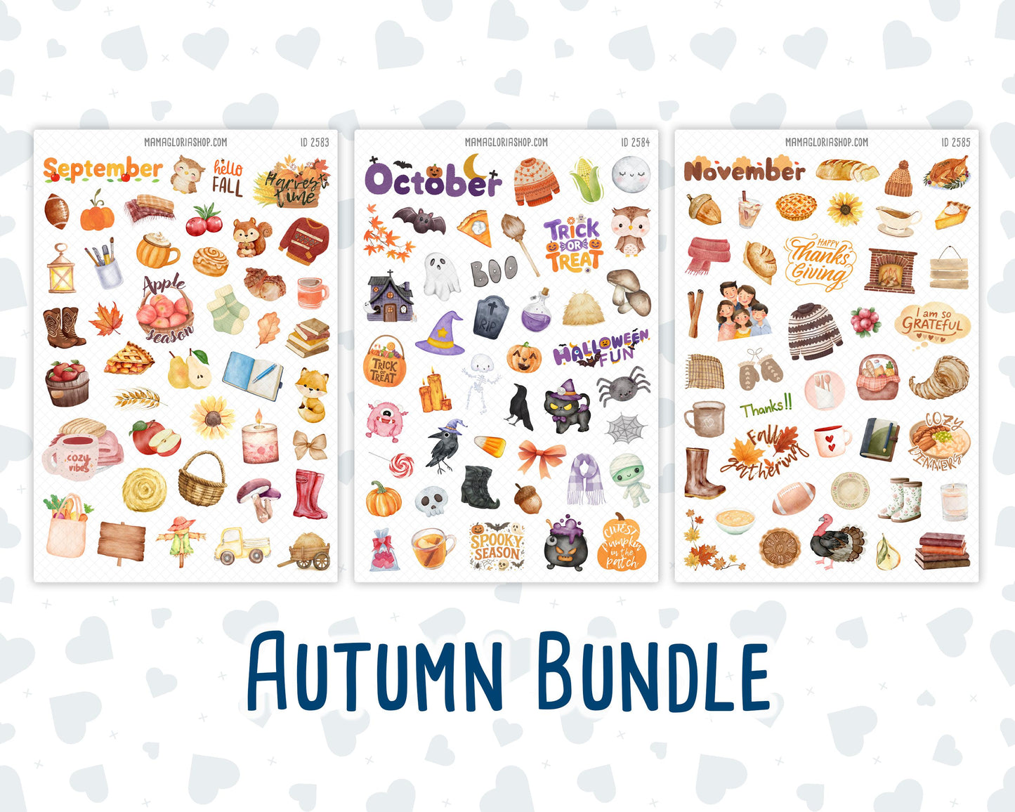 Holiday Planner Stickers Bundle | Monthly Seasonal Sticker Sheets for Planners, Journals & Calendars