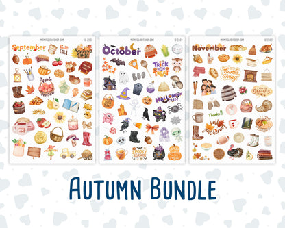 Holiday Planner Stickers Bundle | Monthly Seasonal Sticker Sheets for Planners, Journals & Calendars