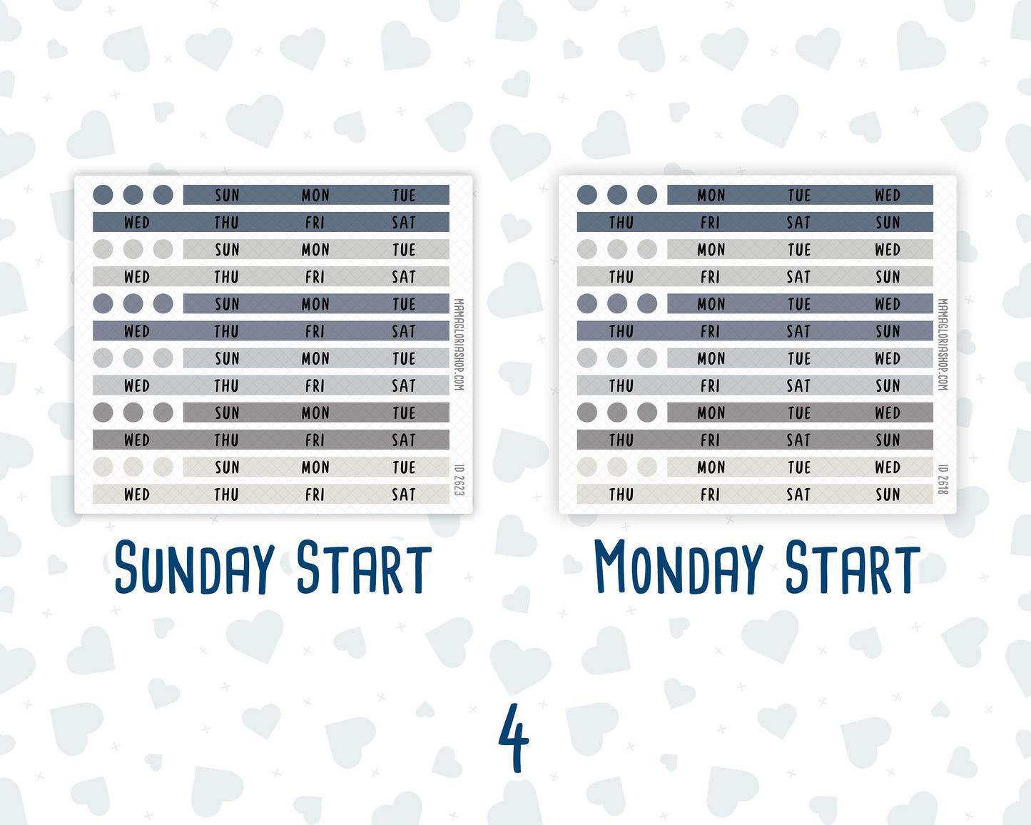 Hobonichi Cousin Monthly Day Headers | A5 Monthly Planner Stickers | Functional Planner Stickers | Month View Labels