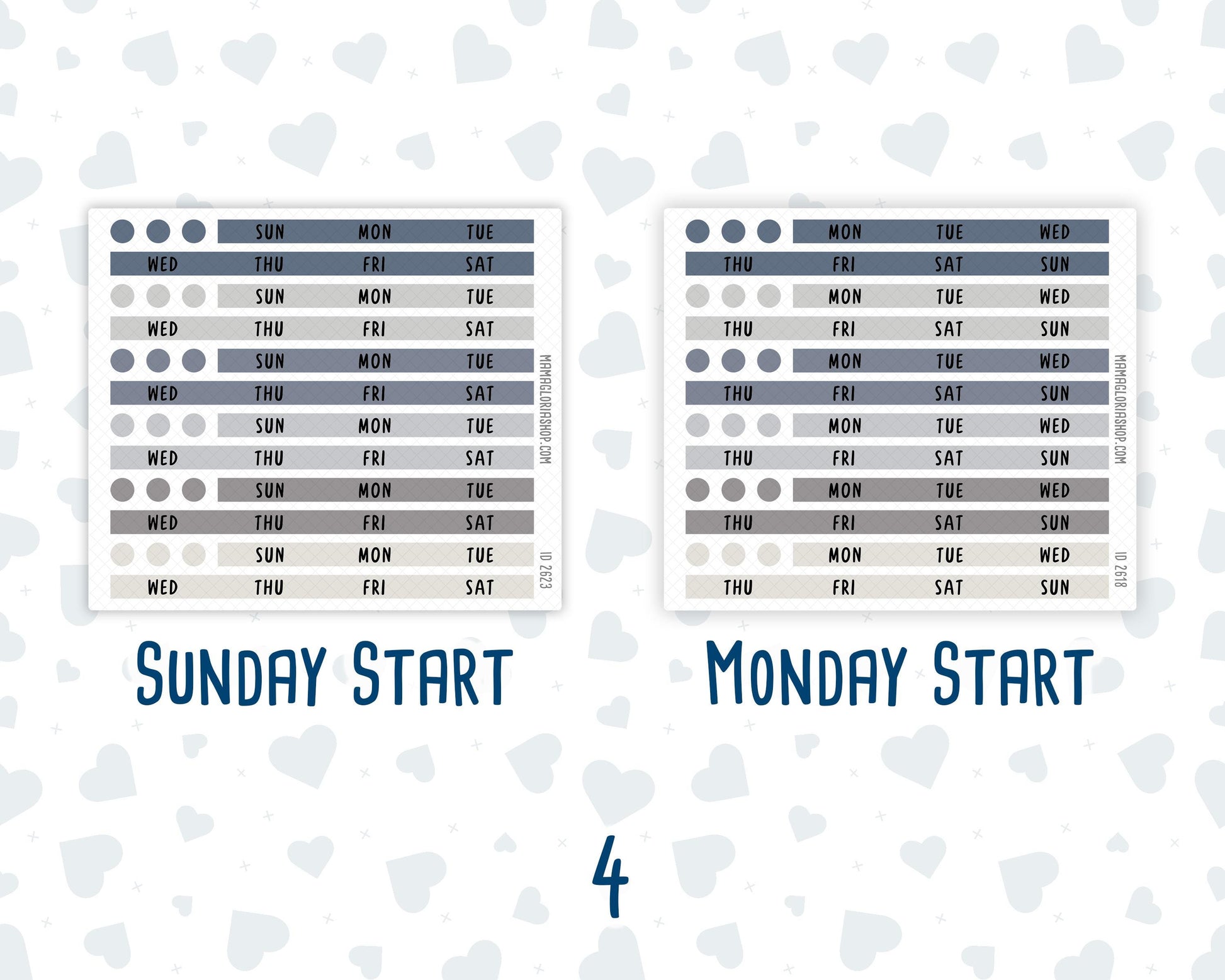 Hobonichi Cousin Monthly Day Headers | A5 Monthly Planner Stickers | Functional Planner Stickers | Month View Labels