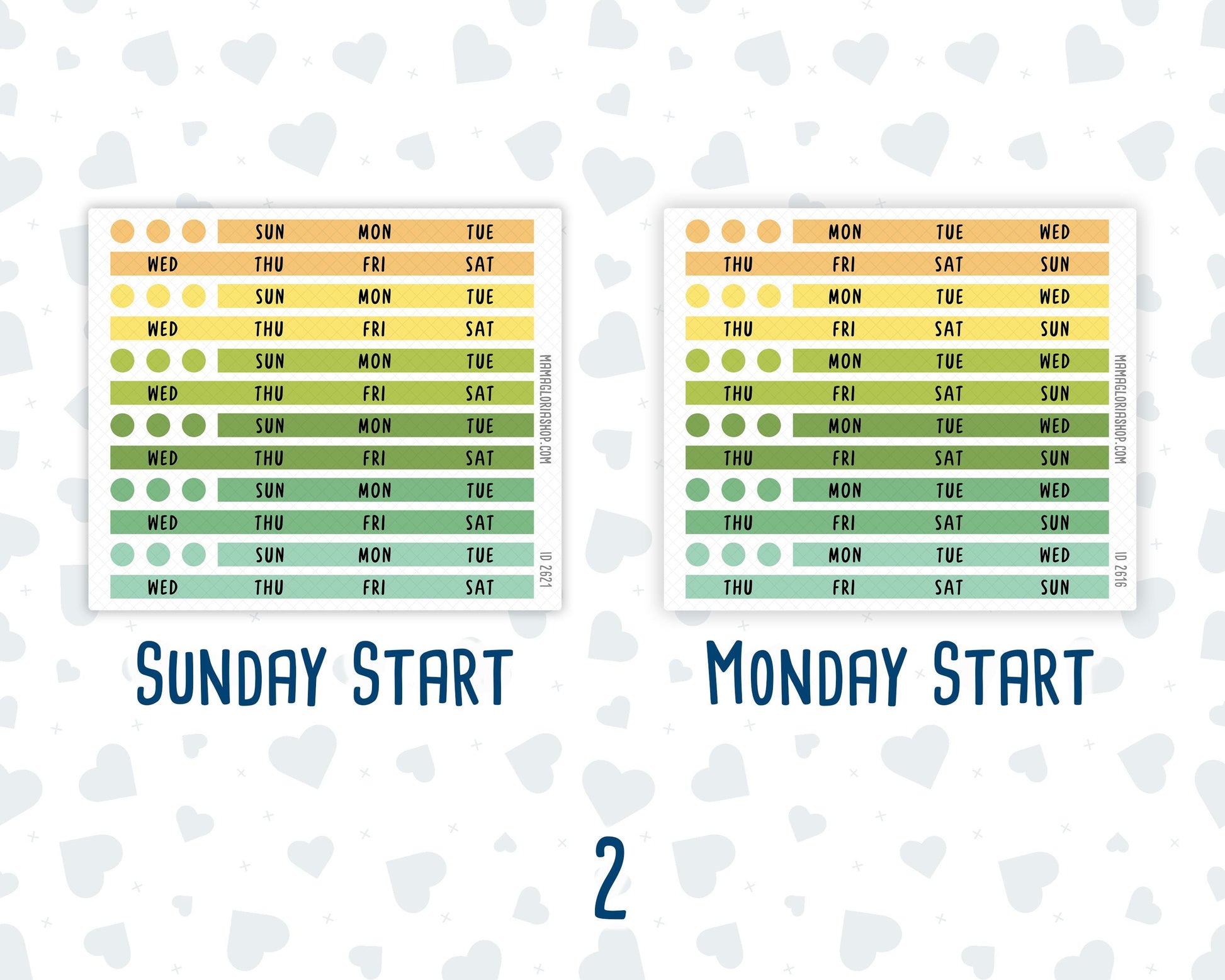 Hobonichi Cousin Monthly Day Headers | A5 Monthly Planner Stickers | Functional Planner Stickers | Month View Labels