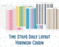 Hobonichi Cousin Daily Time Strips | A5 Daily Timeline Stickers | Hourly Schedule Labels | Time Blocking Planner Stickers
