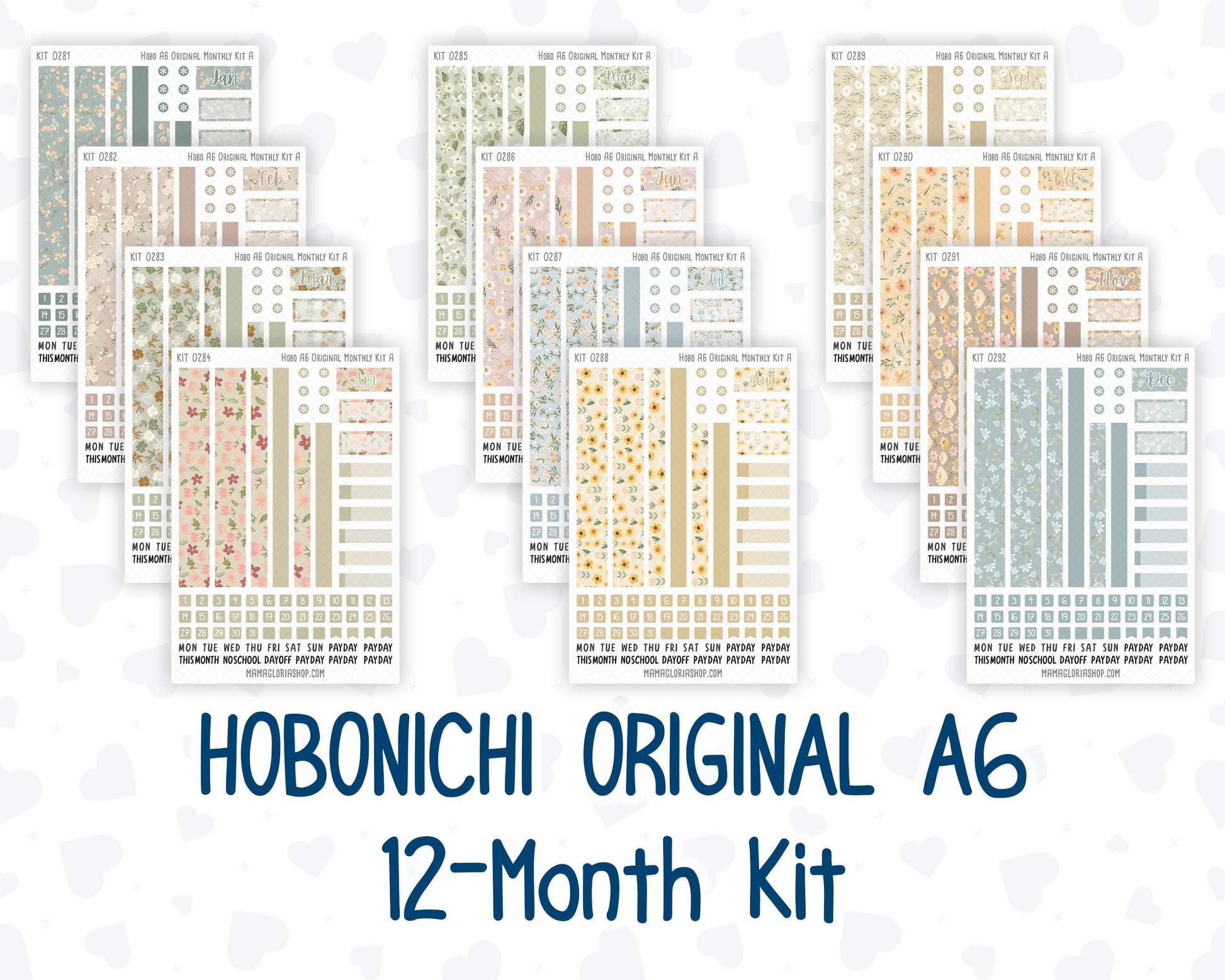 12-Month Kit - 2026/2027 - Floral Collection - For Hobonichi Original A6