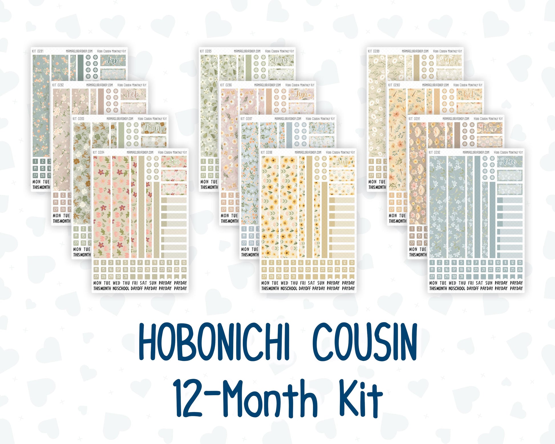 12-Month Kit - 2026/2027 - Floral Collection - For Hobonichi Cousin A5