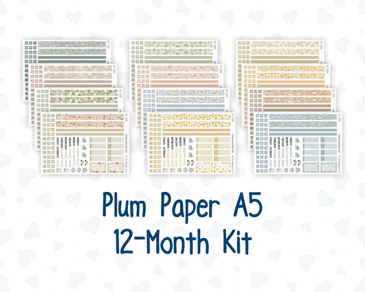 A5 - 12-Month Kit - For Plum Paper Planner - 2026/2027 - Floral Collection