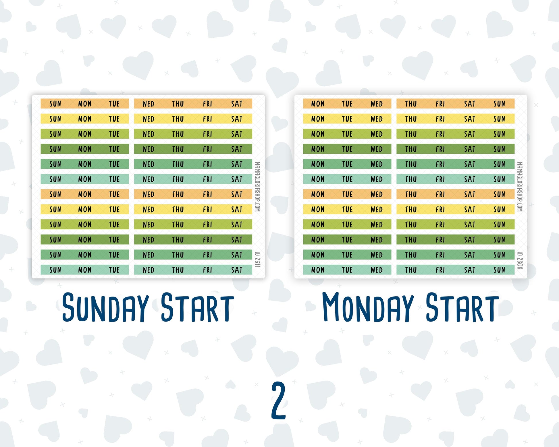 Hobonichi Weeks Monthly Day Headers | Monthly Planner Stickers |Functional Planner Stickers | Month View Labels