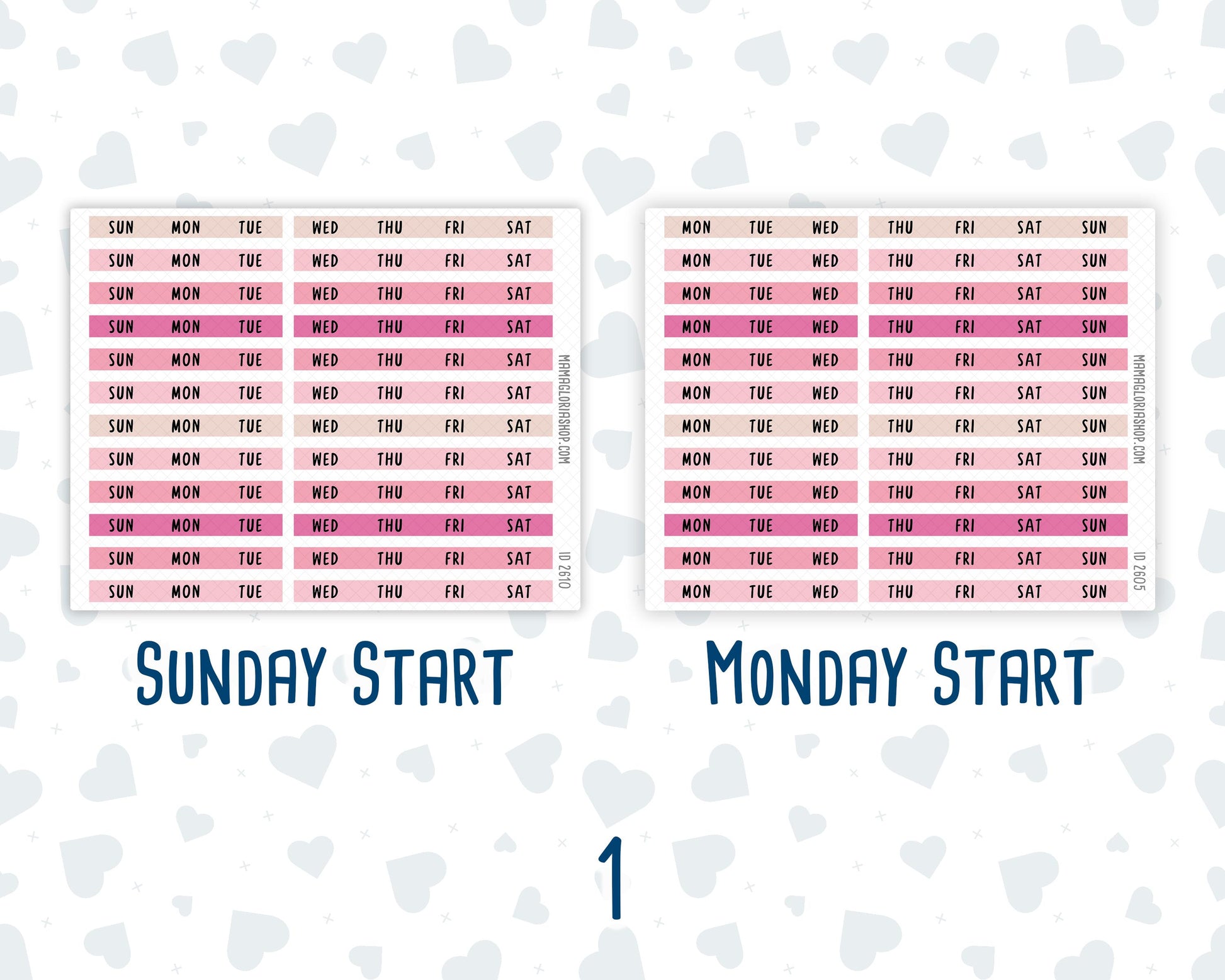 Hobonichi Weeks Monthly Day Headers | Monthly Planner Stickers |Functional Planner Stickers | Month View Labels