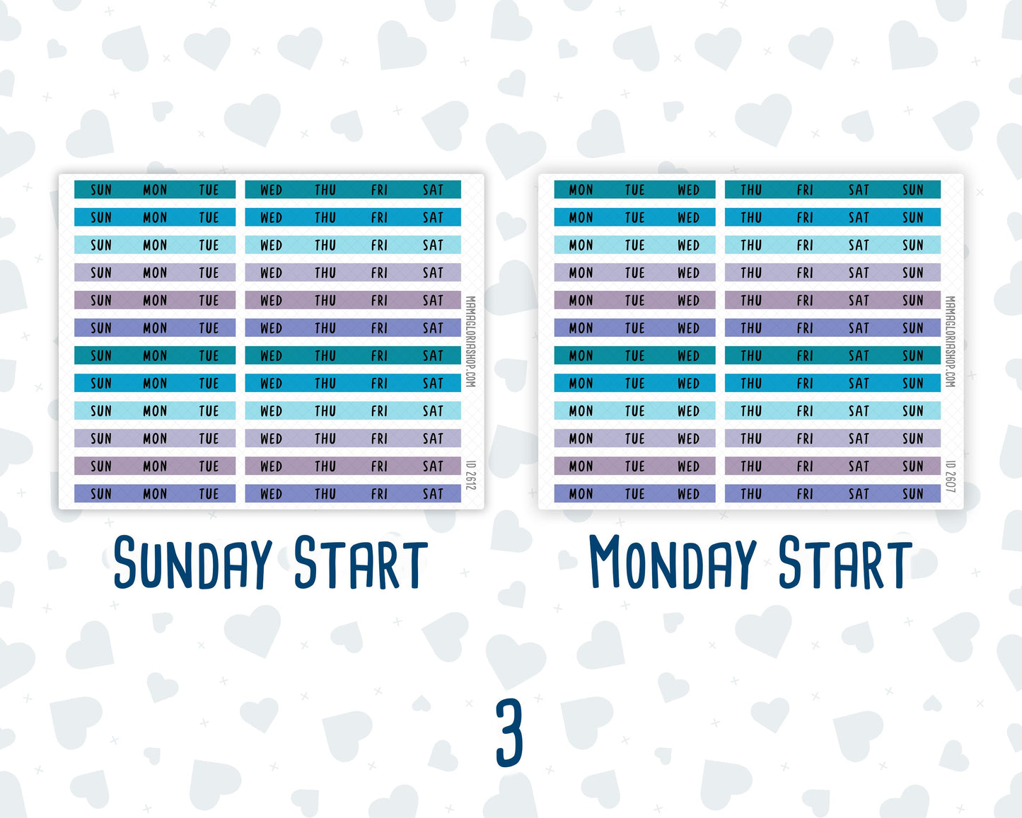 Hobonichi Weeks Monthly Day Headers | Monthly Planner Stickers |Functional Planner Stickers | Month View Labels