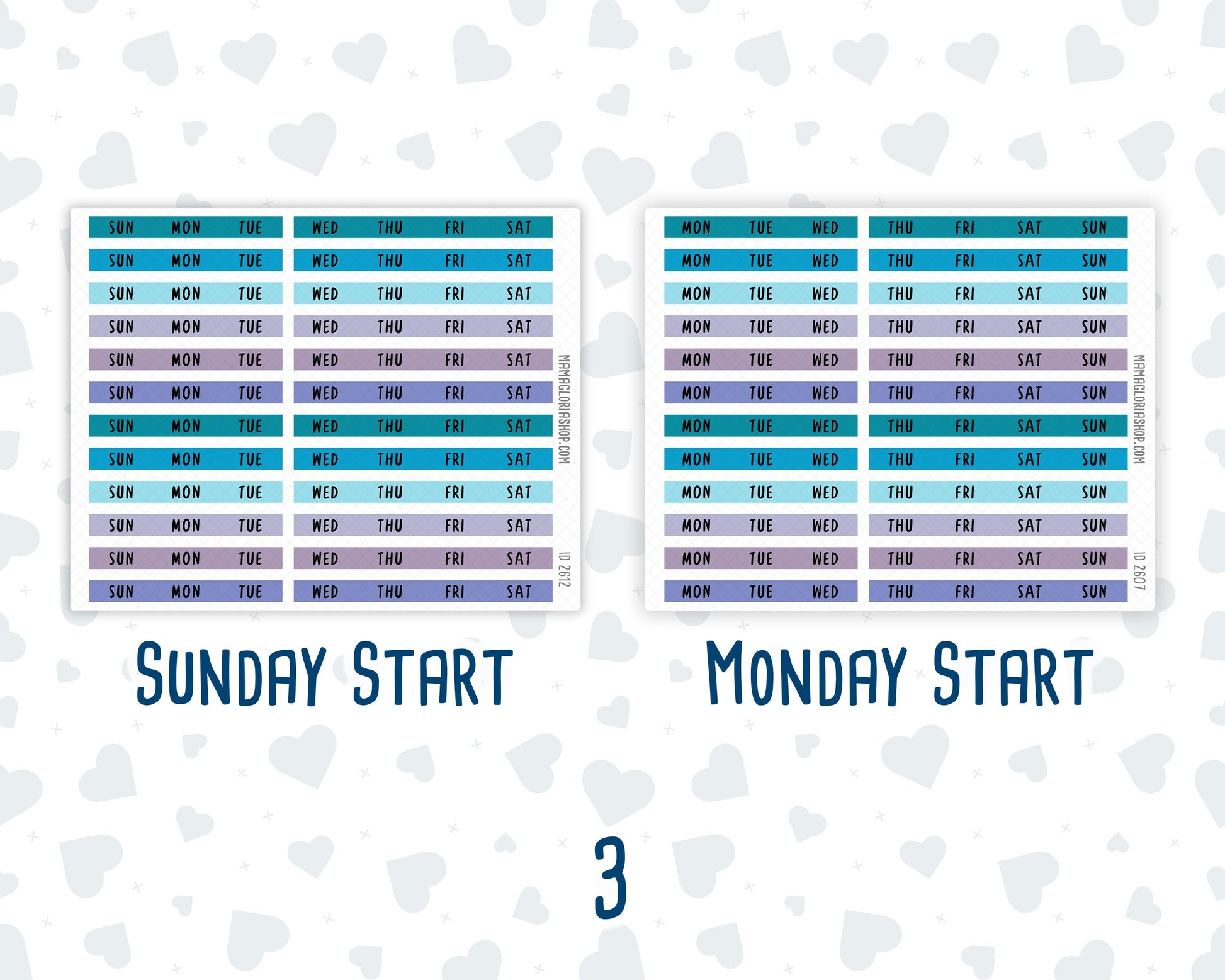 Hobonichi Weeks Monthly Day Headers | Monthly Planner Stickers |Functional Planner Stickers | Month View Labels