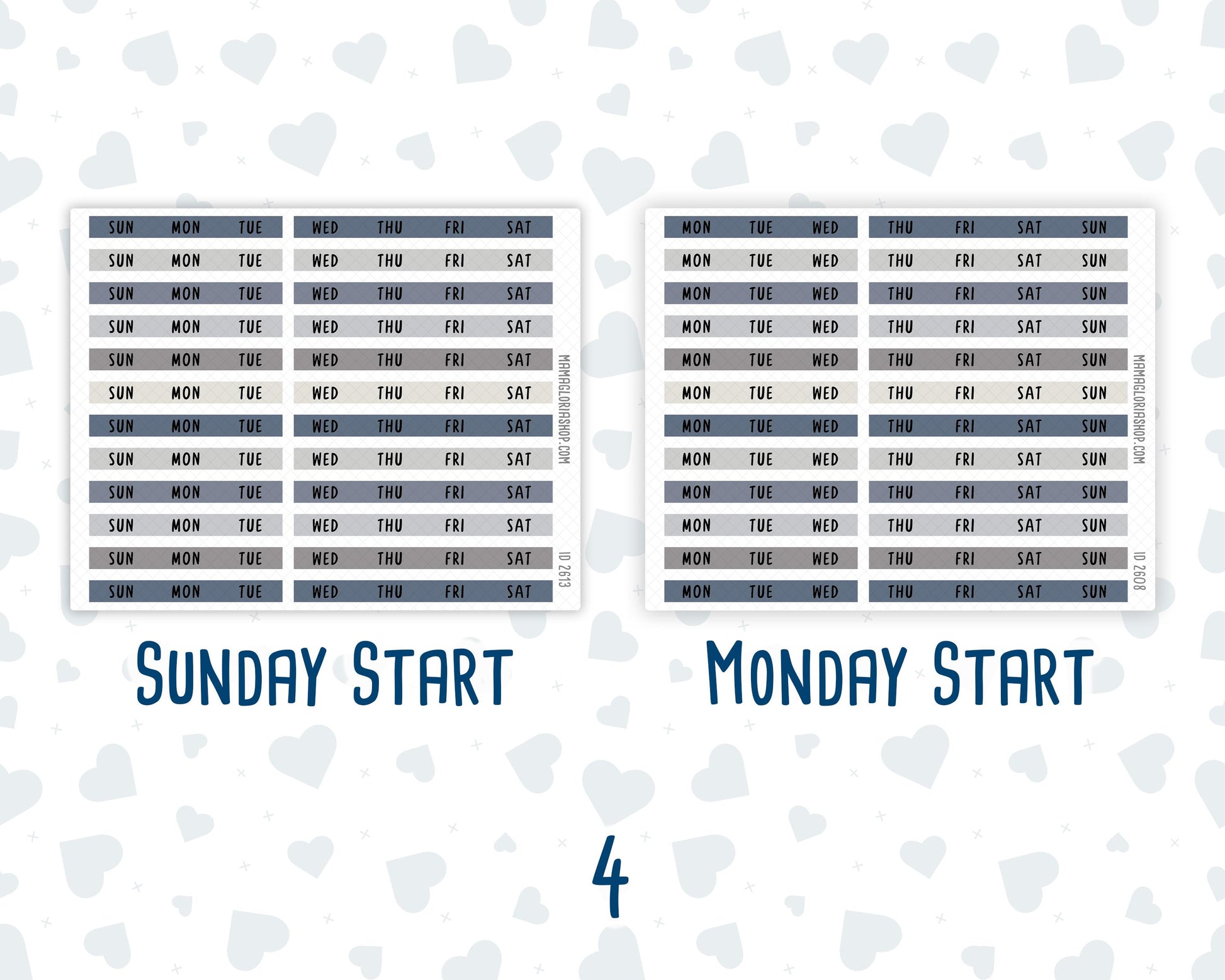 Hobonichi Weeks Monthly Day Headers | Monthly Planner Stickers |Functional Planner Stickers | Month View Labels