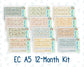 EC A5 - 12-Month Kit - 2026/2027 - Floral Collection - For Erin Condren Planners
