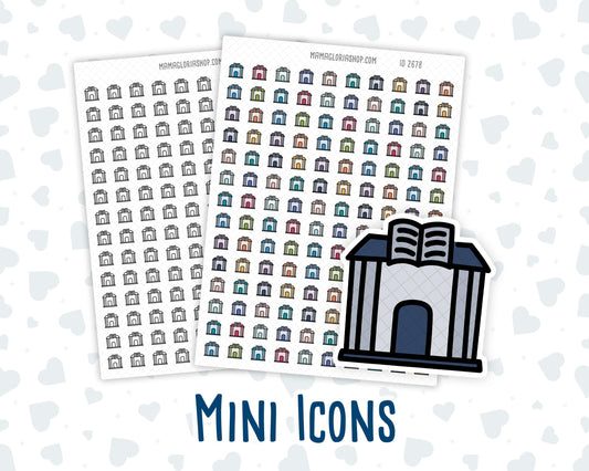 Library - Books - Book Club - Reading - Study - Planner Icon Sticker