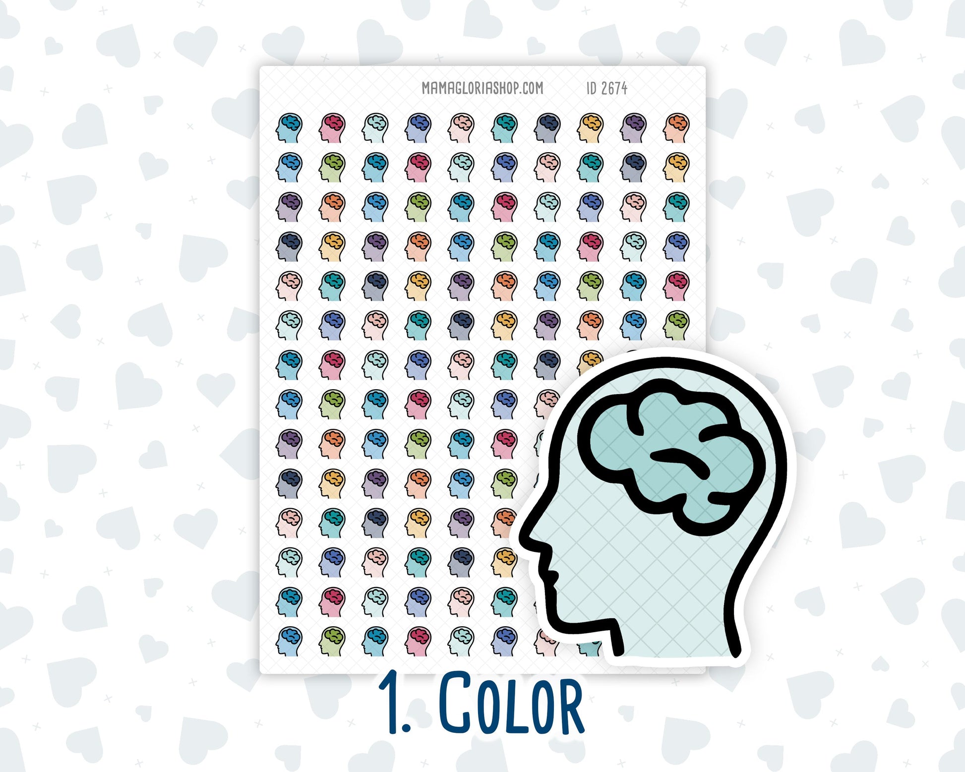 Mental Health - Brain - Self Care - Therapy - Planner Icon Sticker