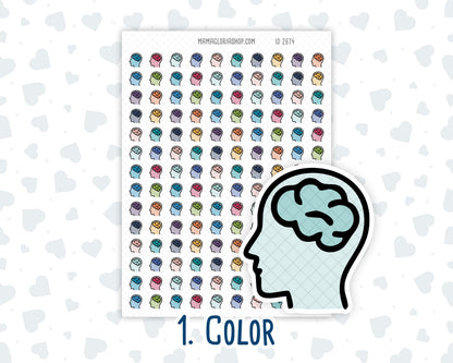 Mental Health - Brain - Self Care - Therapy - Planner Icon Sticker