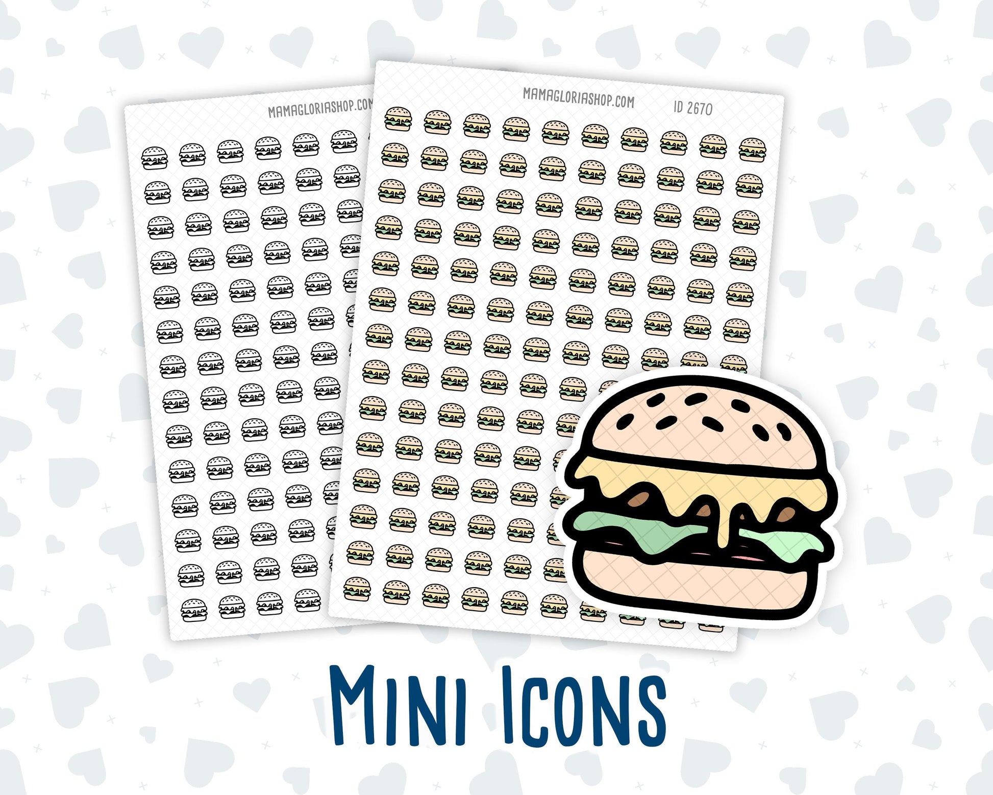 Burger - Fast Food - Lunch - Meal Planning - Planner Icon Sticker