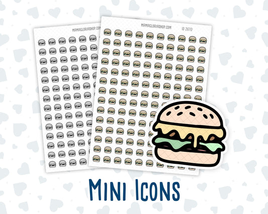 Burger - Fast Food - Lunch - Meal Planning - Planner Icon Sticker