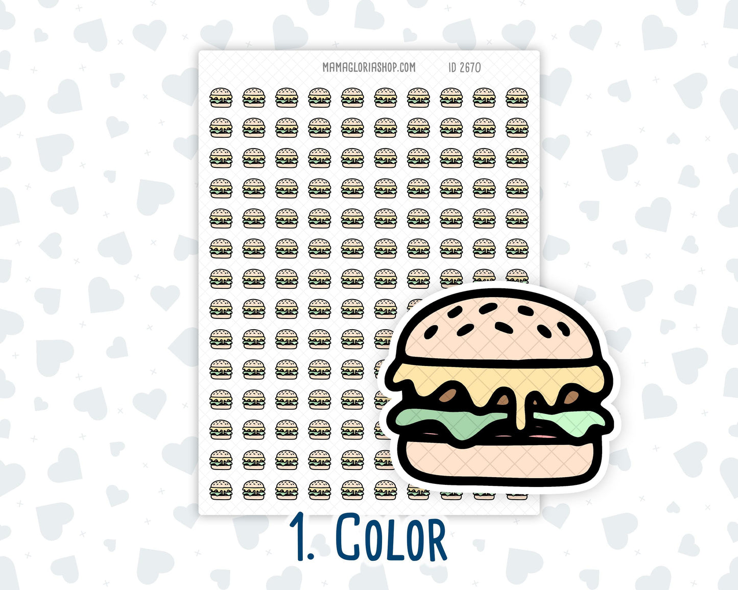 Burger - Fast Food - Lunch - Meal Planning - Planner Icon Sticker
