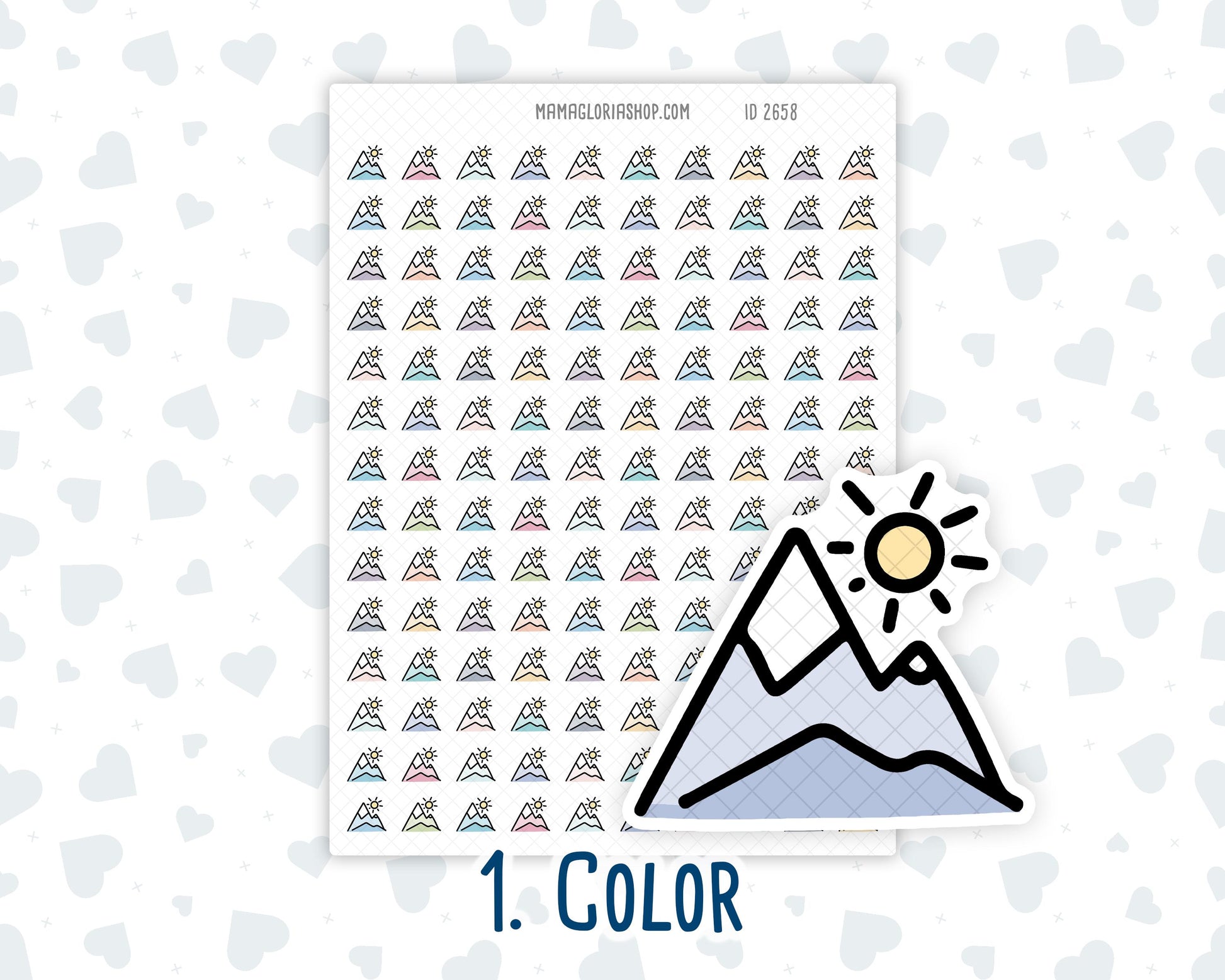Travel - Mountains - Adventure - Hiking - Planner Icon Sticker