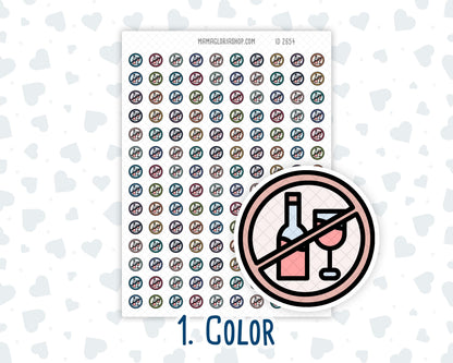 Sober - No Alcohol - Alcohol Free - No Drinking - Planner Icon Sticker