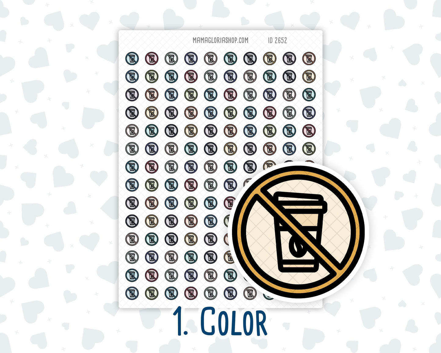 No Coffee - Caffeine Free - No Caffeine - Planner Icon Sticker