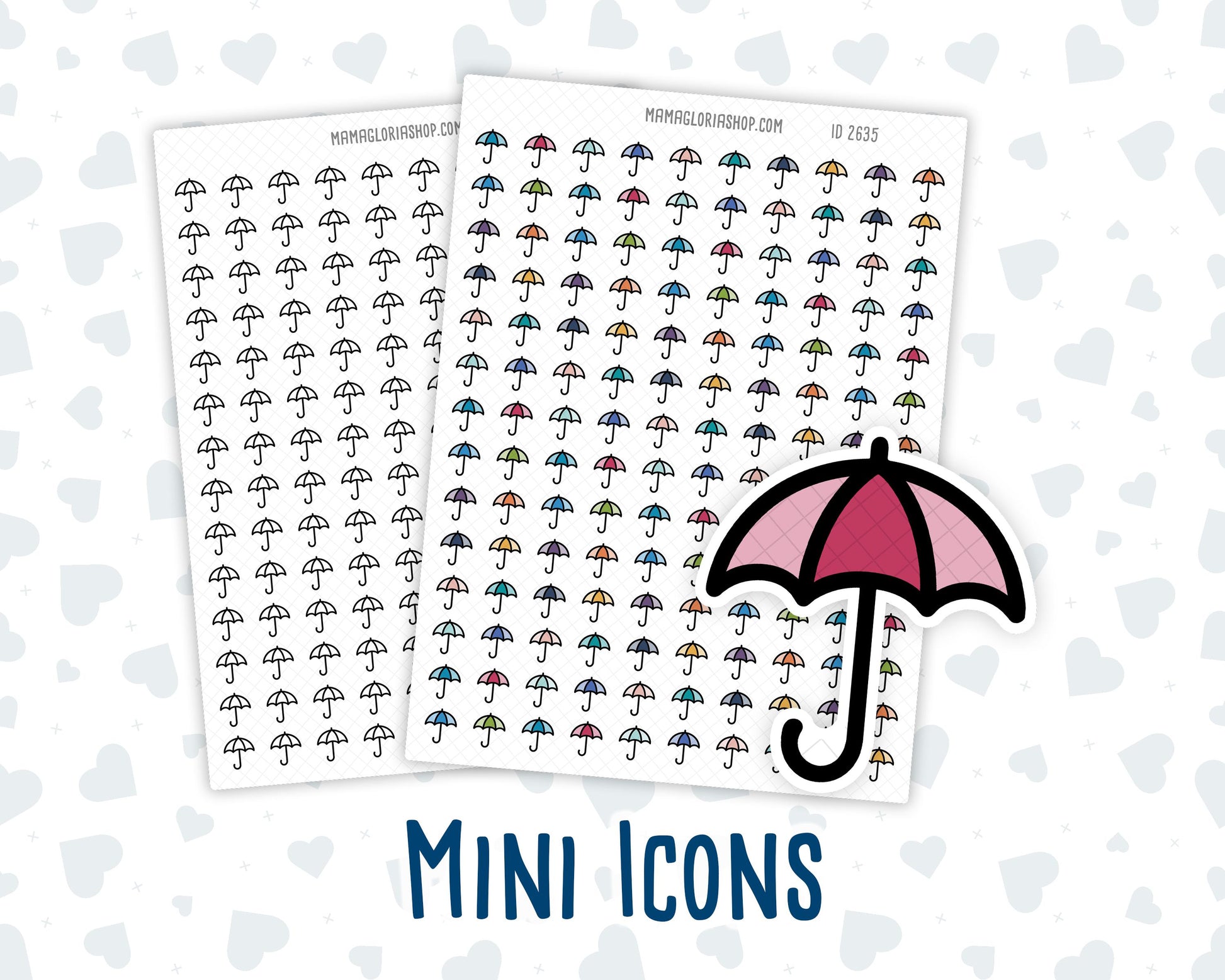Umbrella - Rainy Day - Weather - Forecast - Planner Icon Sticker