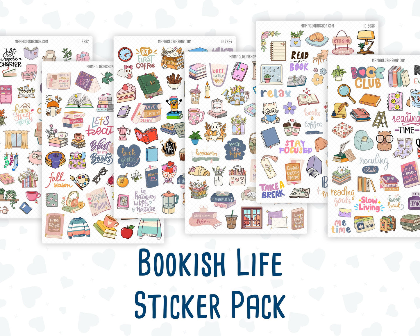 Bookish Life Sticker Pack | Reading Journal Stickers | Book Lover Planner Stickers | Cozy Reading Stickers