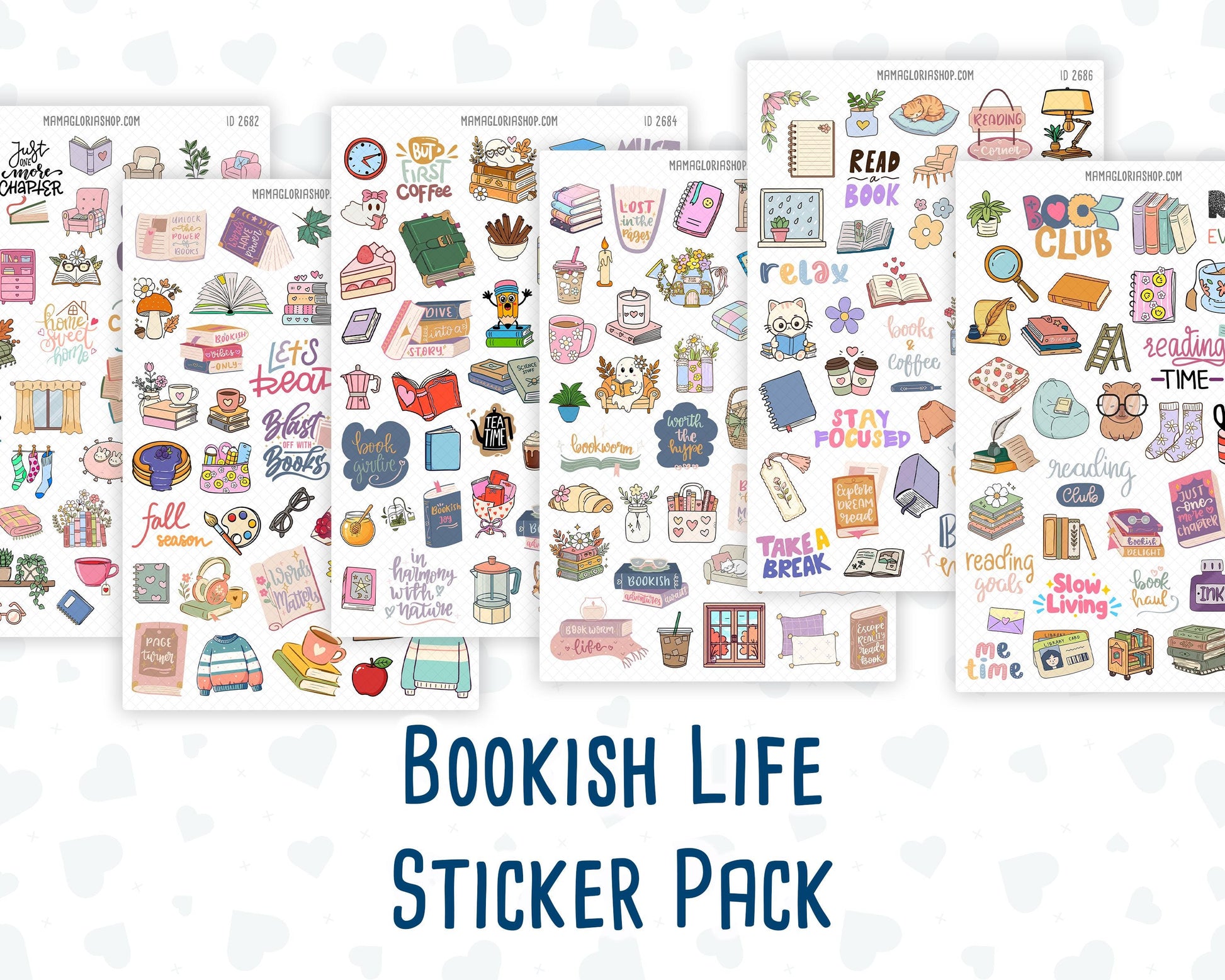 Bookish Life Sticker Pack | Reading Journal Stickers | Book Lover Planner Stickers | Cozy Reading Stickers
