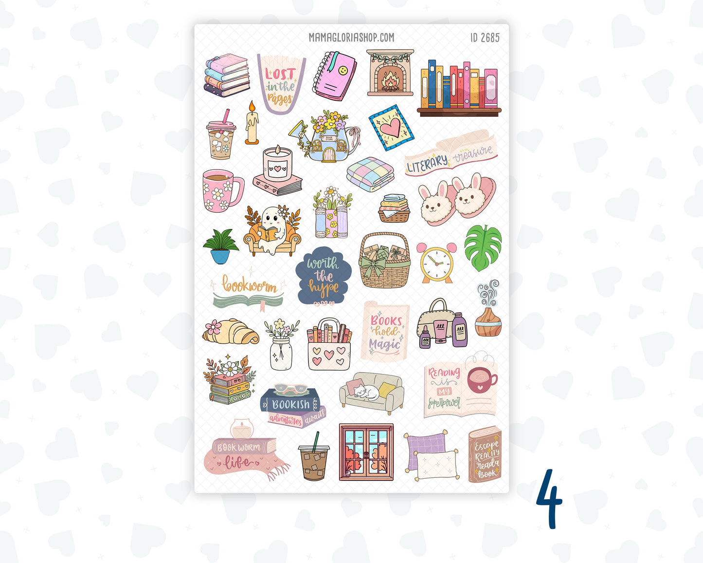 Bookish Life Sticker Pack | Reading Journal Stickers | Book Lover Planner Stickers | Cozy Reading Stickers