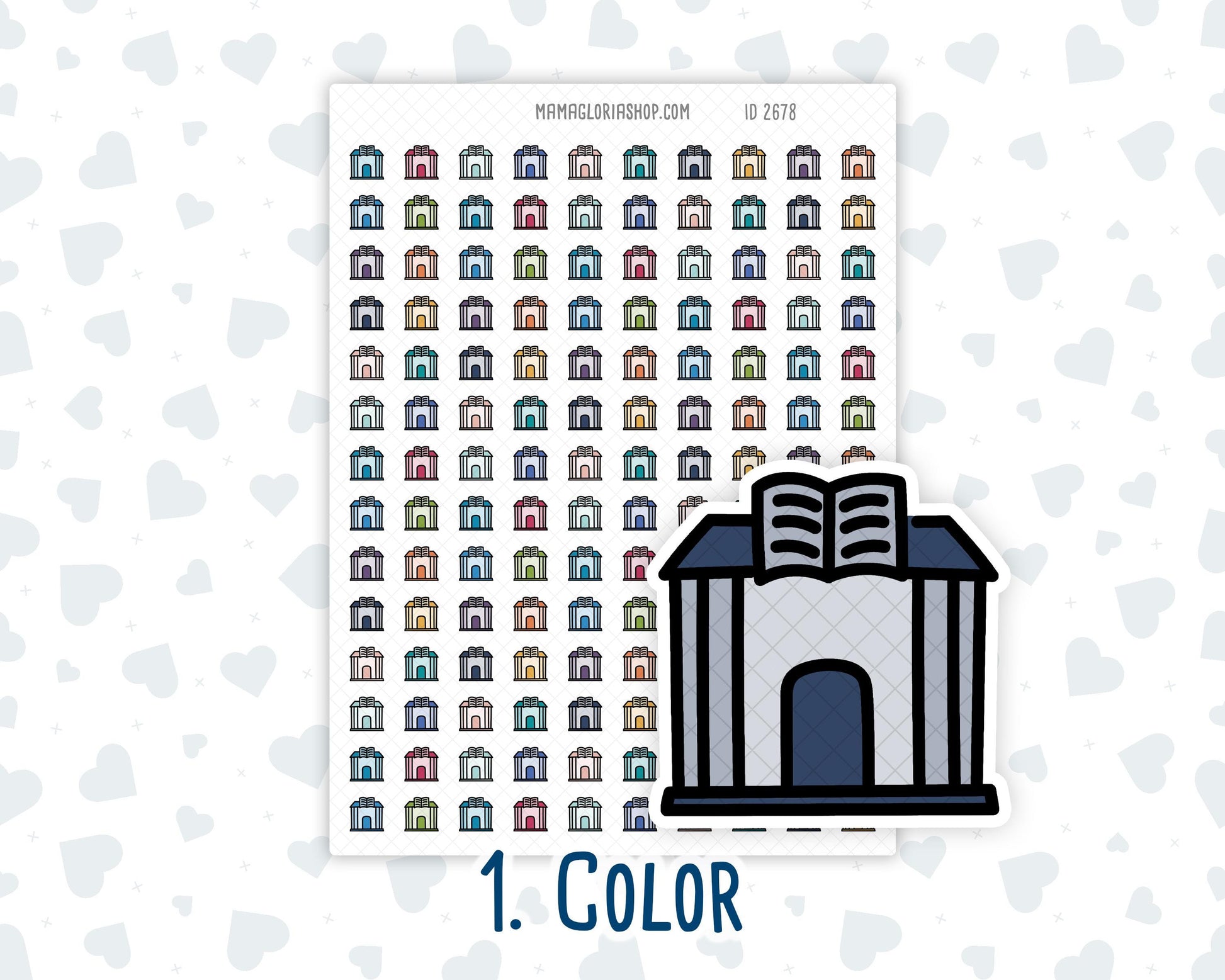 Library - Books - Book Club - Reading - Study - Planner Icon Sticker