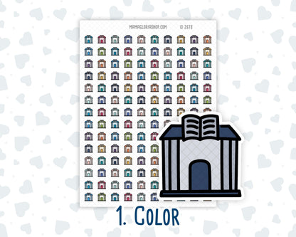 Library - Books - Book Club - Reading - Study - Planner Icon Sticker