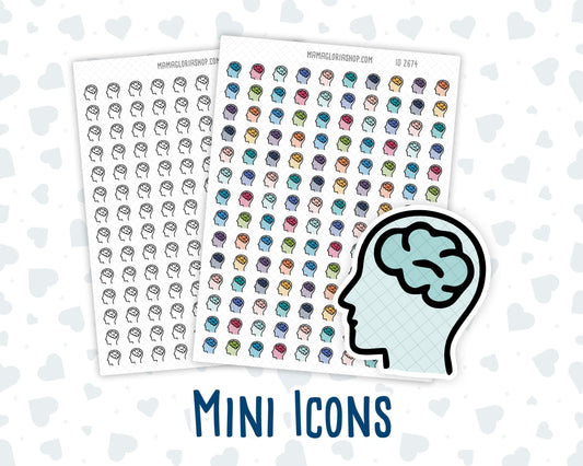 Mental Health - Brain - Self Care - Therapy - Planner Icon Sticker