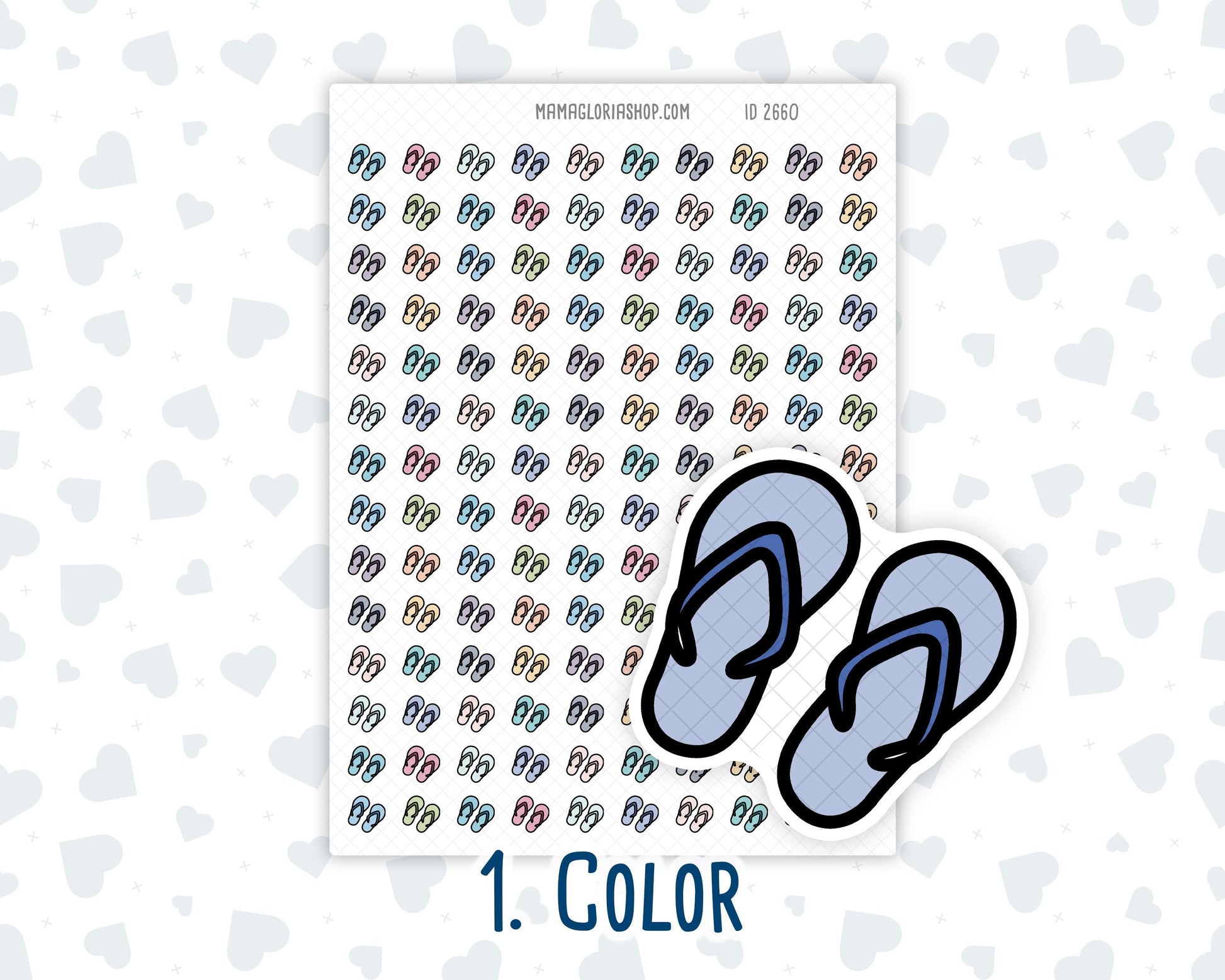 Beach - Flip Flops - Vacation - Summer - Planner Icon Sticker