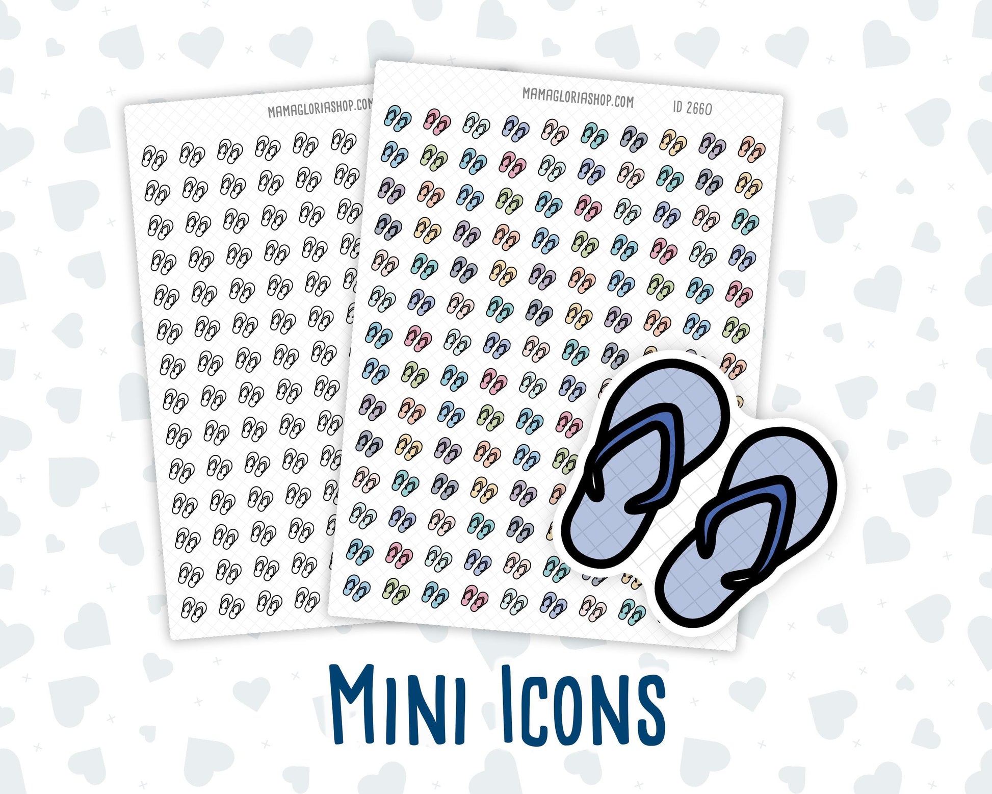 Beach - Flip Flops - Vacation - Summer - Planner Icon Sticker