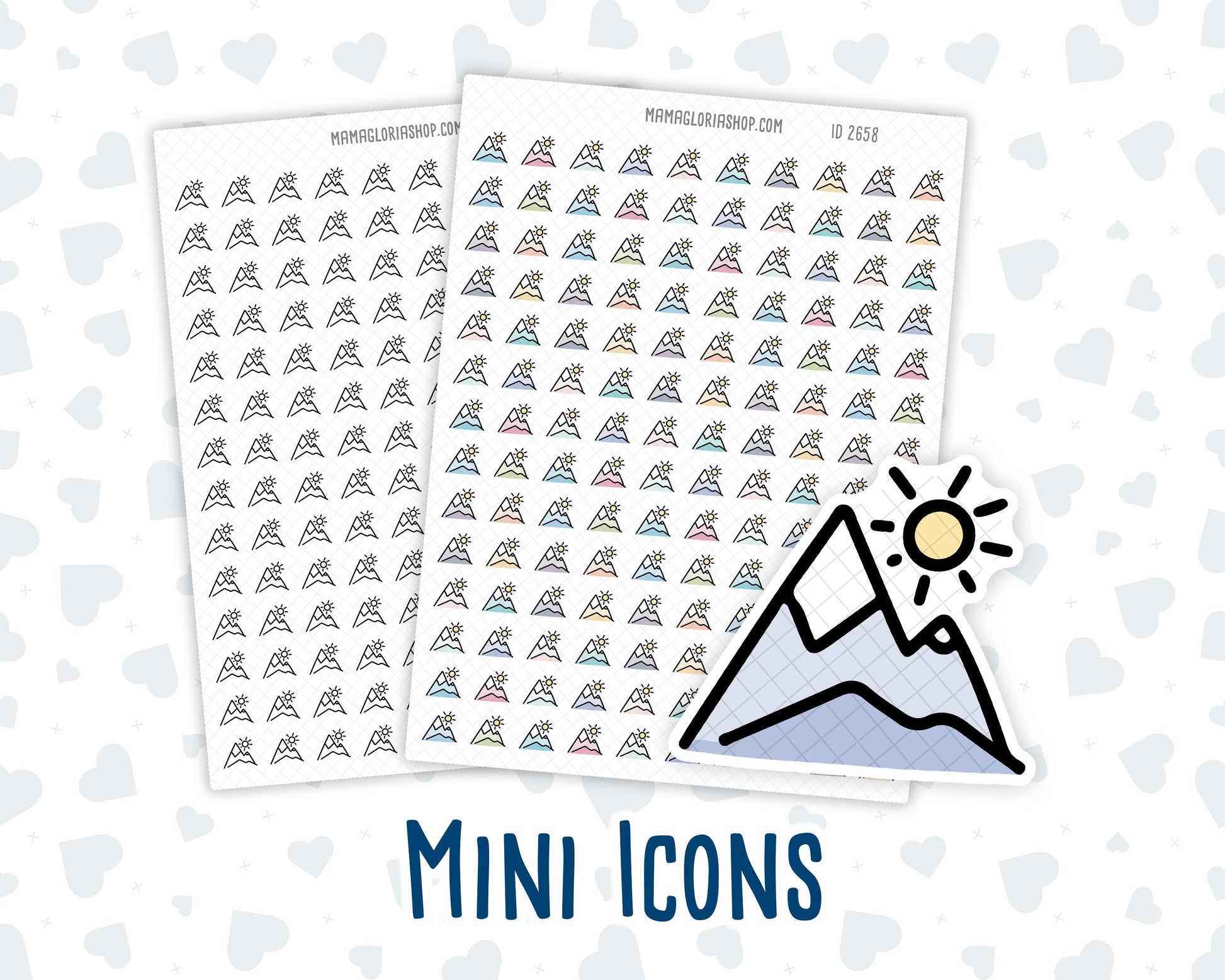 Travel - Mountains - Adventure - Hiking - Planner Icon Sticker