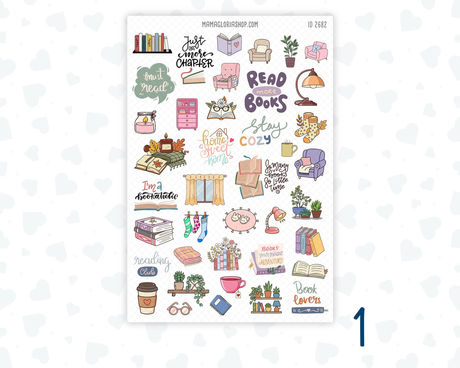 Bookish Life Sticker Pack | Reading Journal Stickers | Book Lover Planner Stickers | Cozy Reading Stickers