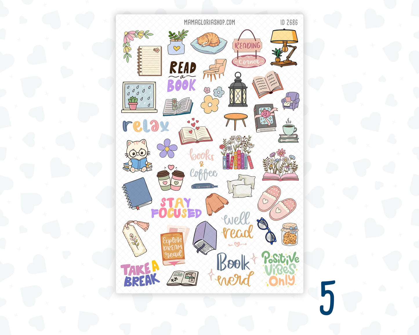 Bookish Life Sticker Pack | Reading Journal Stickers | Book Lover Planner Stickers | Cozy Reading Stickers
