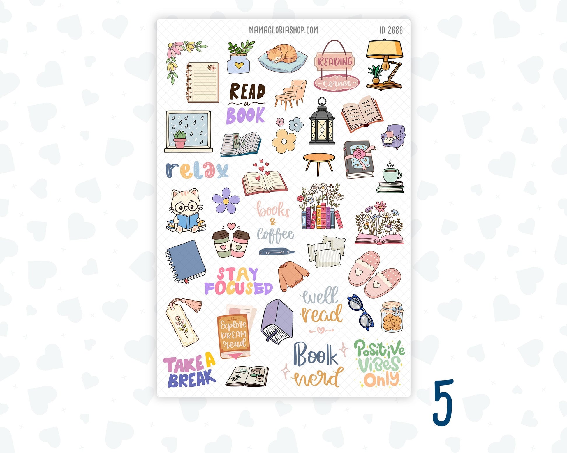 Bookish Life Sticker Pack | Reading Journal Stickers | Book Lover Planner Stickers | Cozy Reading Stickers