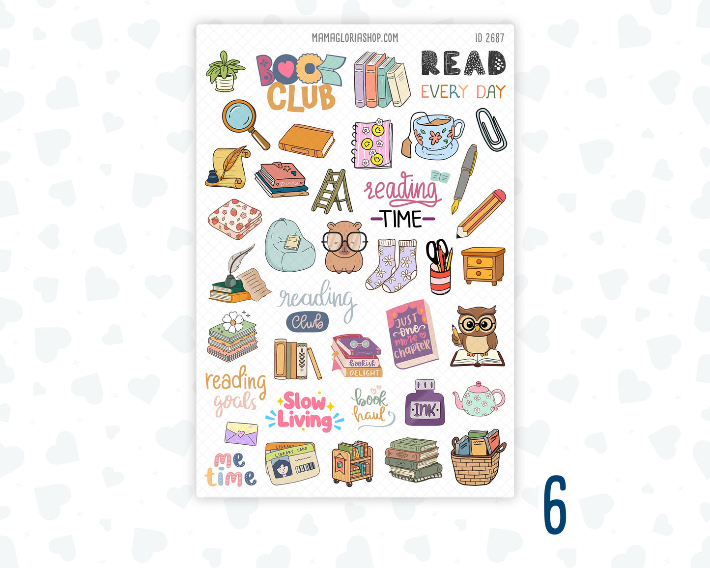 Bookish Life Sticker Pack | Reading Journal Stickers | Book Lover Planner Stickers | Cozy Reading Stickers