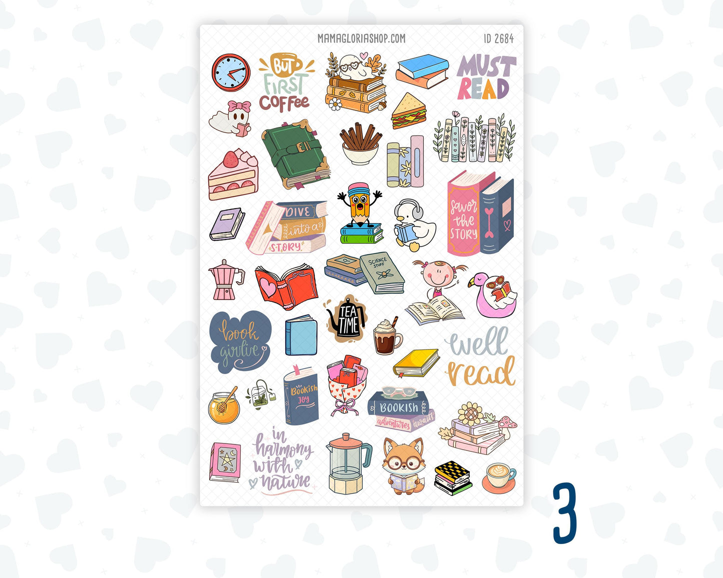 Bookish Life Sticker Pack | Reading Journal Stickers | Book Lover Planner Stickers | Cozy Reading Stickers