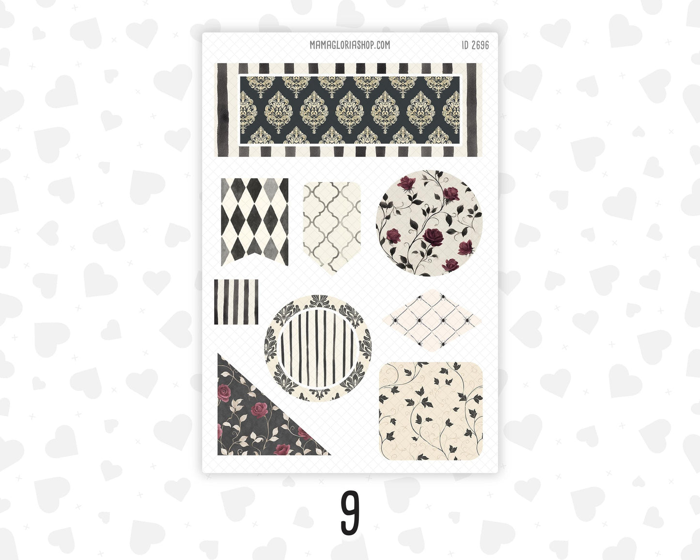 Gothic October - Halloween Planner Stickers, 9 Sheet Clipart Bundle, Victorian Dark Academia Journal Stickers