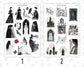 Gothic October - Halloween Planner Stickers, 9 Sheet Clipart Bundle, Victorian Dark Academia Journal Stickers