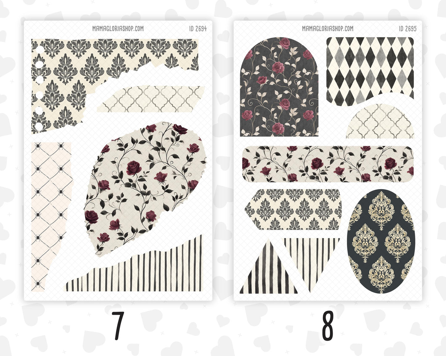 Gothic October - Halloween Planner Stickers, 9 Sheet Clipart Bundle, Victorian Dark Academia Journal Stickers